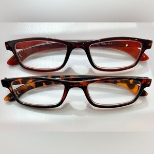 +2.00 Tortoise & Brown Reading Glasses - Pair